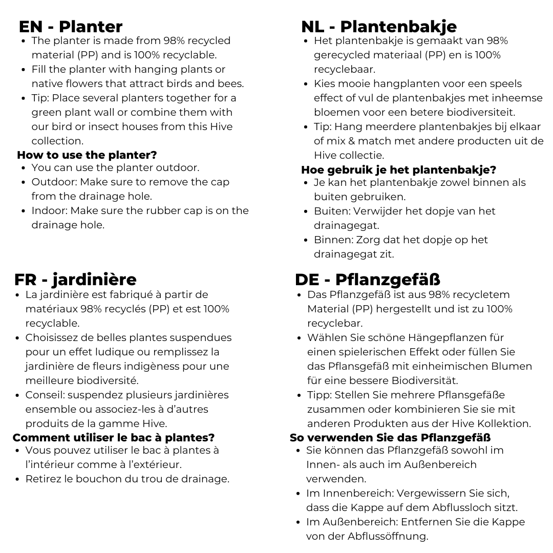 Bac À Fleurs Hive Brun  Bac À Fleurs Hive Brun