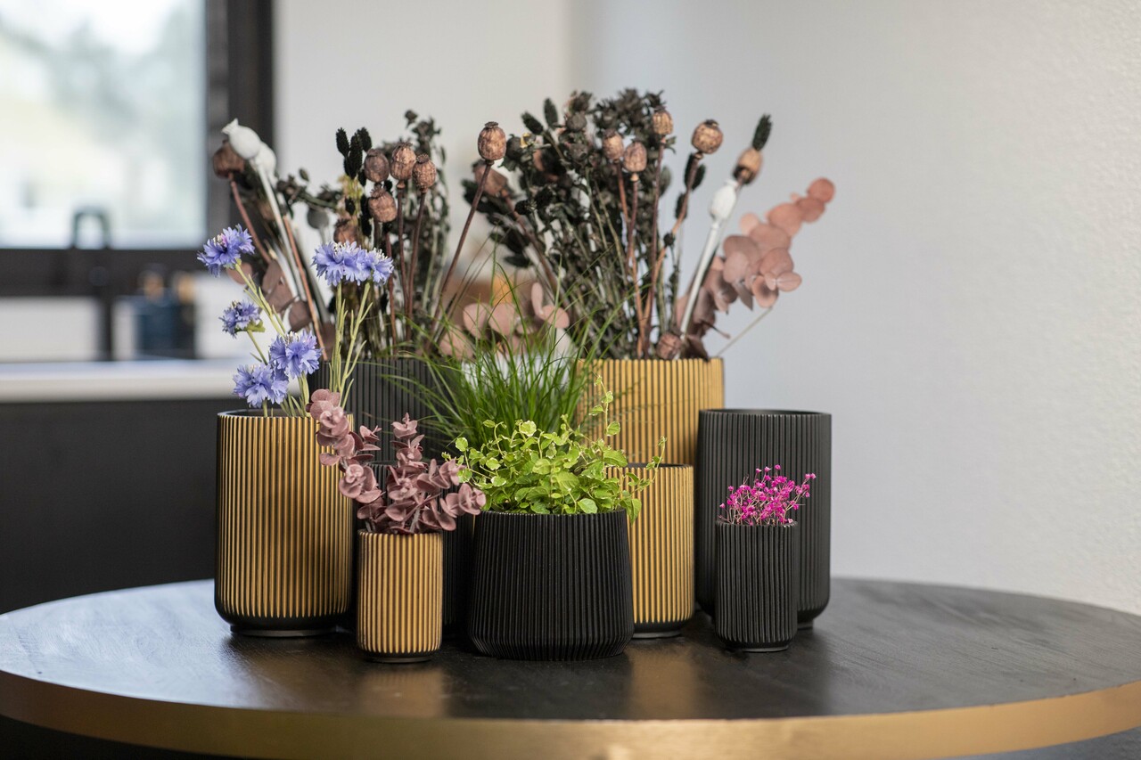 Vase Haut Groove Noir Vase Haut Groove Noir