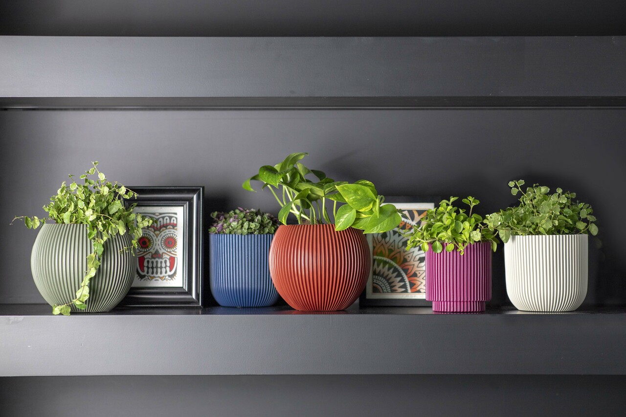 Vase Cylindre Groove Violet