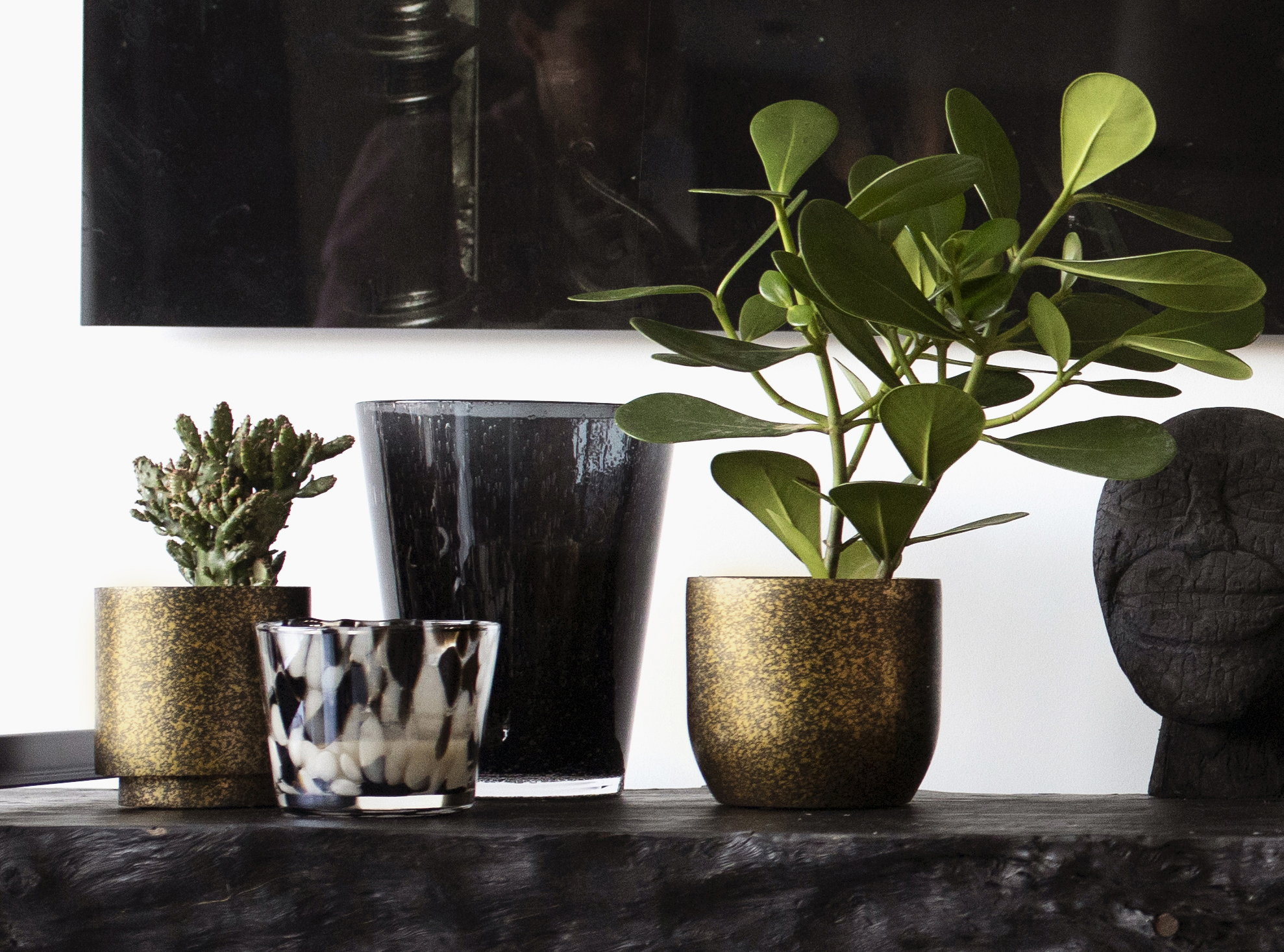 Pot Boule Terrazzo Or