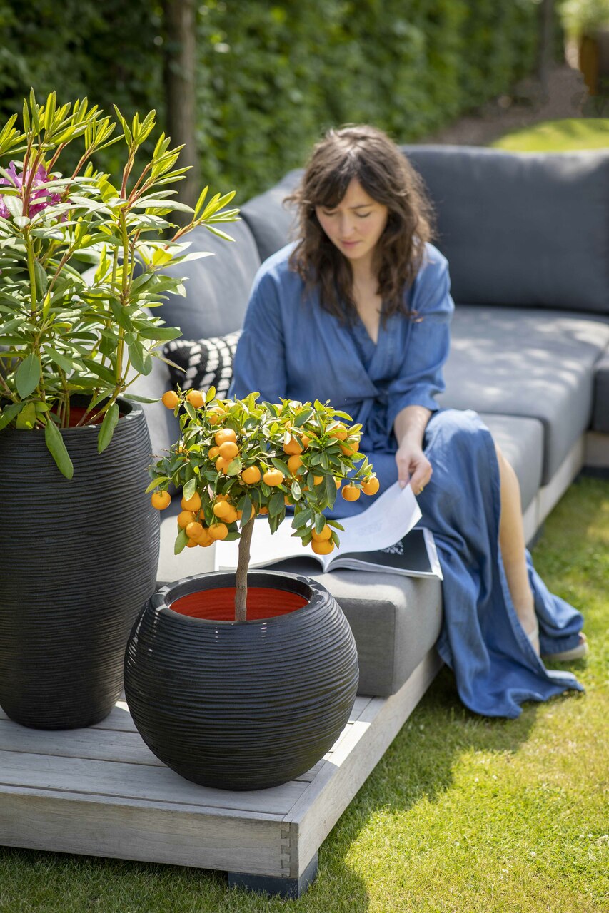 Vase Boule Rib NL Noir Vase Boule Rib NL Noir