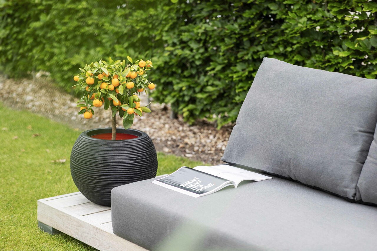 Vase Boule Rib NL Noir