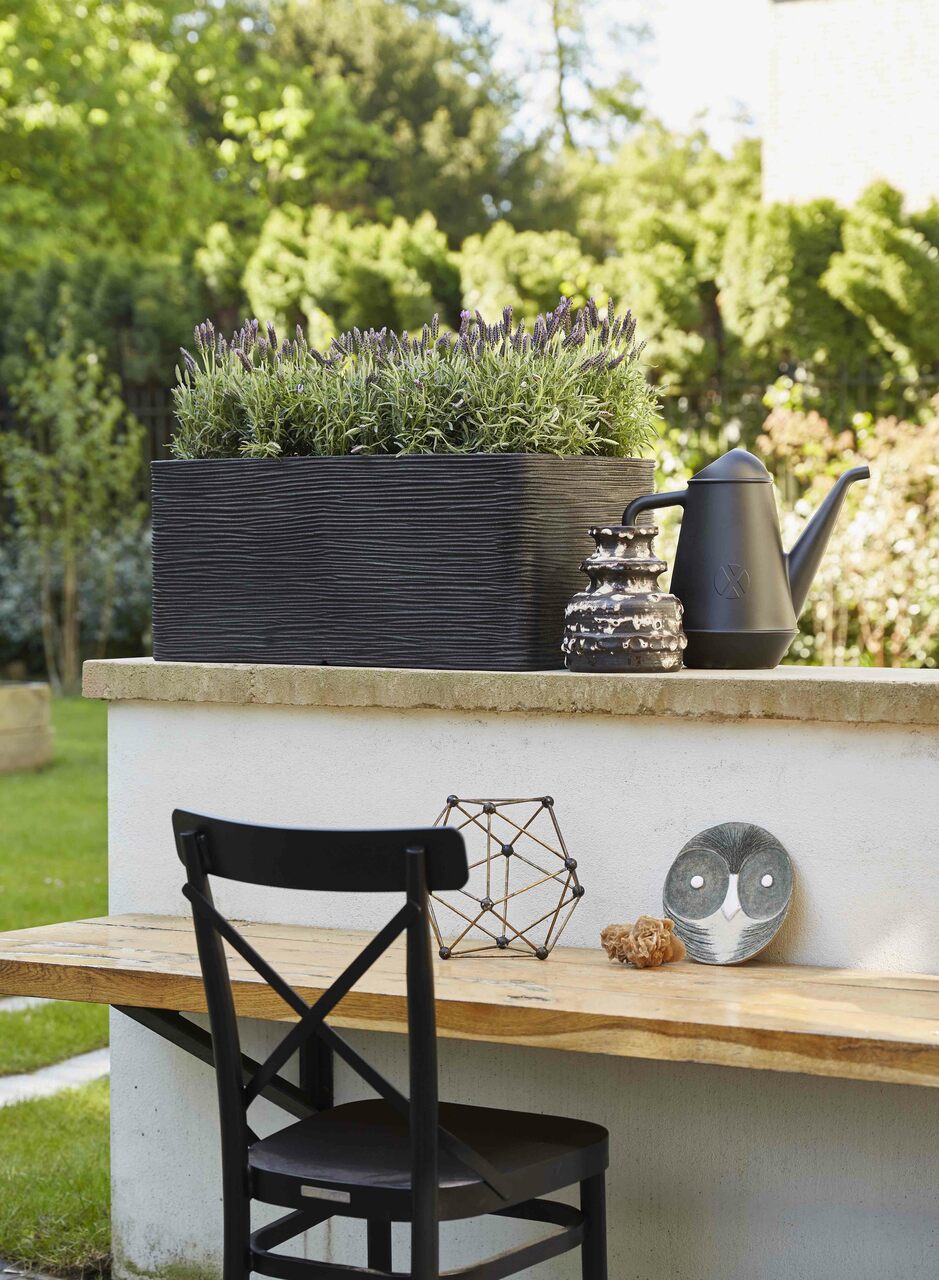 Jardinière Rectangle Rib NL Noir