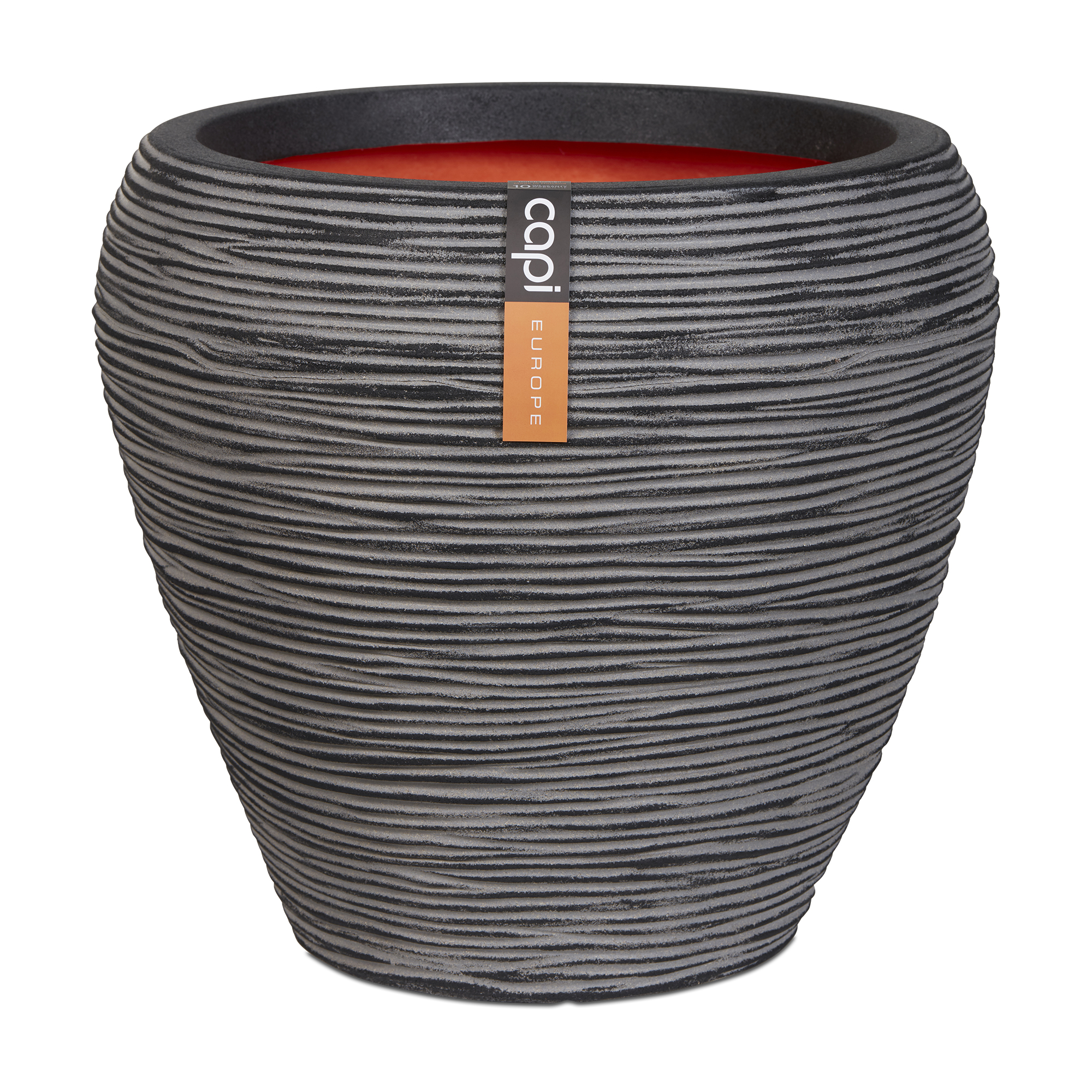 Vase Évasé Rond Rib NL Anthracite