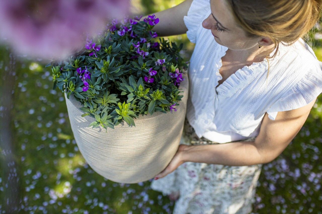 Pot Boule Liège Rib NL Terrazzo Beige