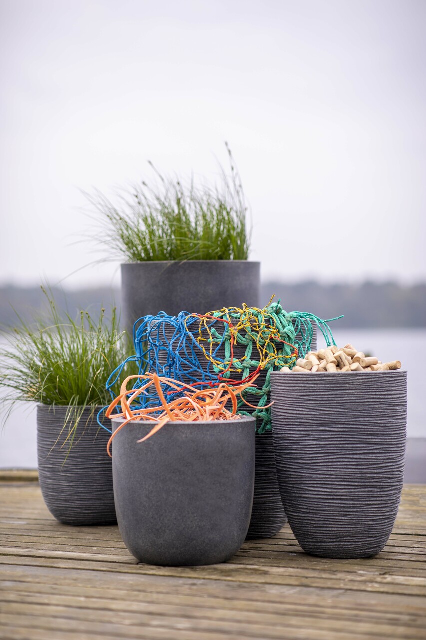 Pot Boule Liège Rib NL Terrazzo Gris