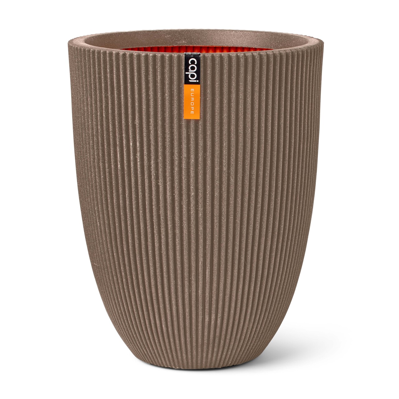 Vase élégant bas Groove NL chaud taupe Vase élégant bas Groove NL chaud taupe