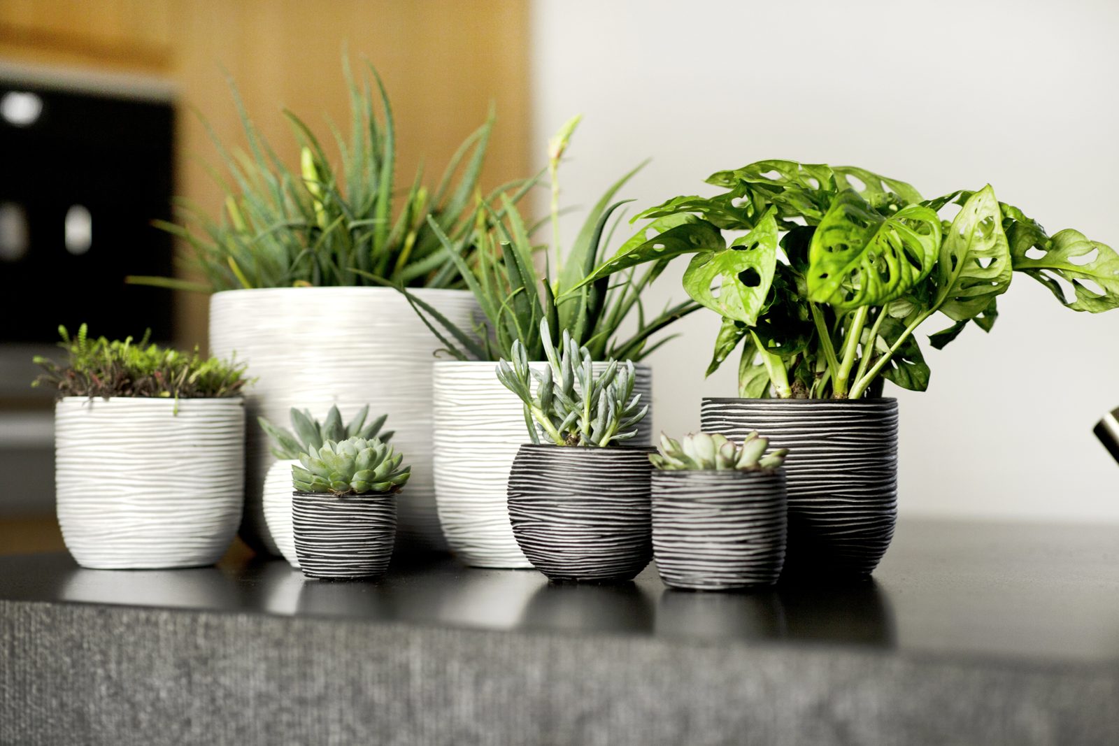 Indoor Rib Vase Ball Anthracite