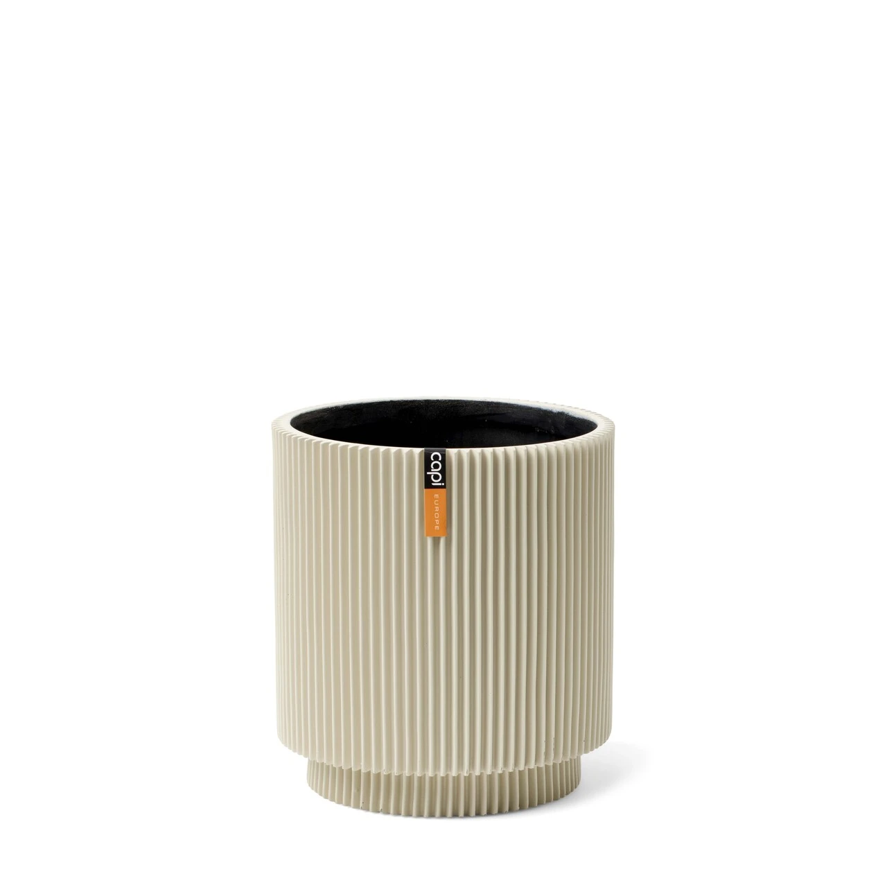 Indoor Groove Vase Cylinder Beige