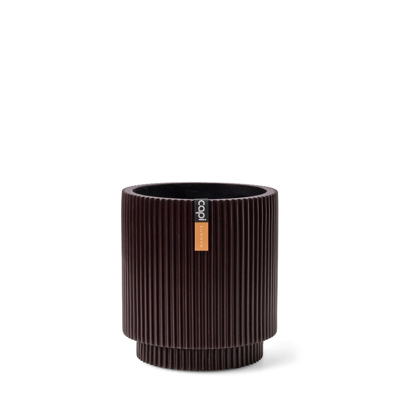 Indoor Groove Vase Cylinder Black red